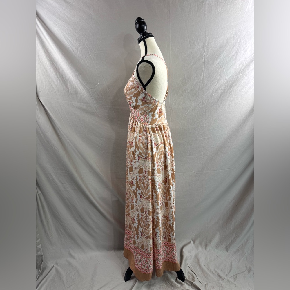 Boho Floral Print Backless Spaghetti Strap Dress - Picture 8 of 9
